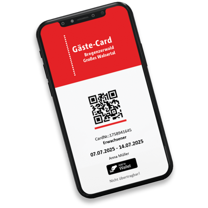 Gäste Card Bregenzerwald Großes Walsertal inklusive im Hotel Hirschen Sommerurlaub.